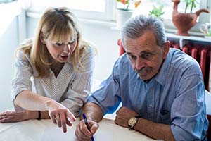 Man and a women having a discussion